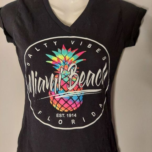 Miami Beach Salty Vibes Fitted Tee - Picture 2 of 4